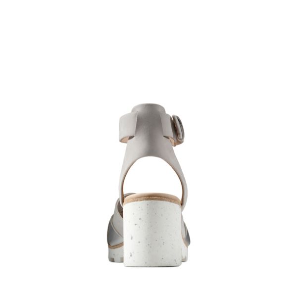 Clarks Womens Rene Daisy Sandals Silver | CA-1489562